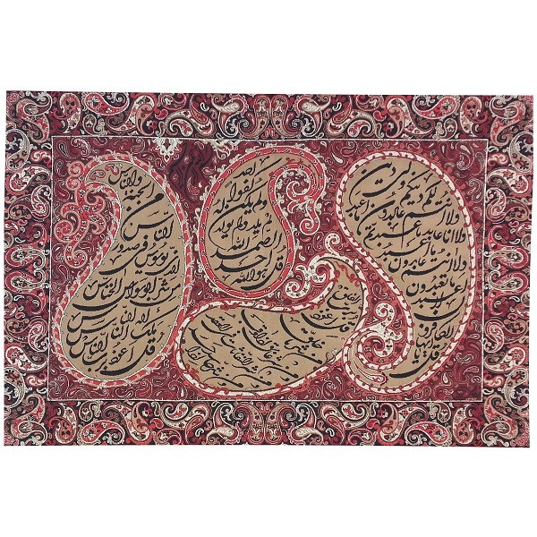 ترمه تابلوئی ابریشم کد TRTAB۱ نفیس لایی چسب دار بدون آستر