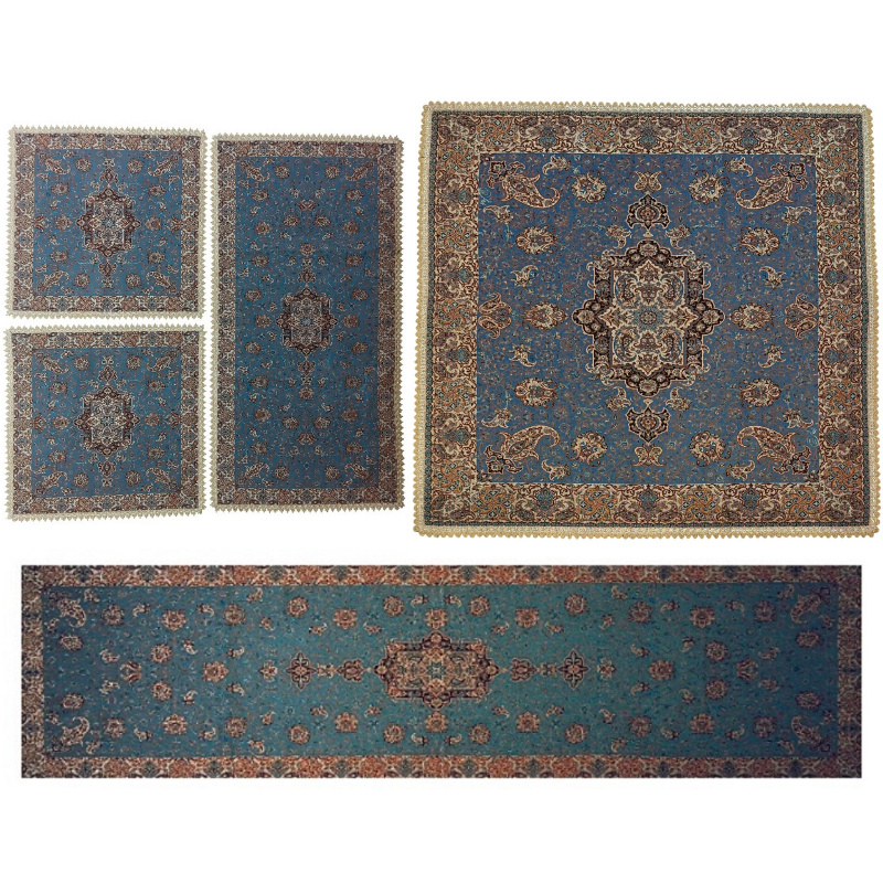ست ۵ تکه رومیزی ترمه نفیس ابریشم کد T228RA54SET14